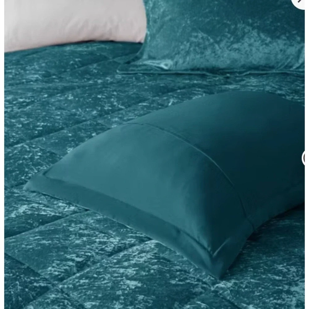 Intelligent‎ Design Twin/TXL Size Duvet Cover Set 3-Pcs Velvet Machine Wash Teal